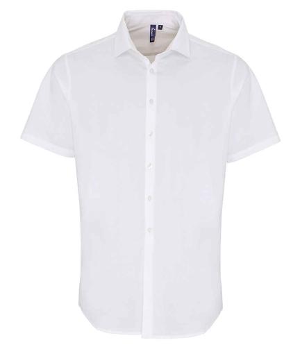 Premier Short Sleeve Stretch Fit Poplin Shirt - WHI - M